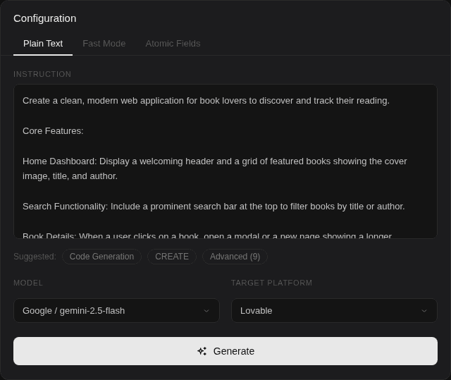 prompt-x — plain text input, book app example