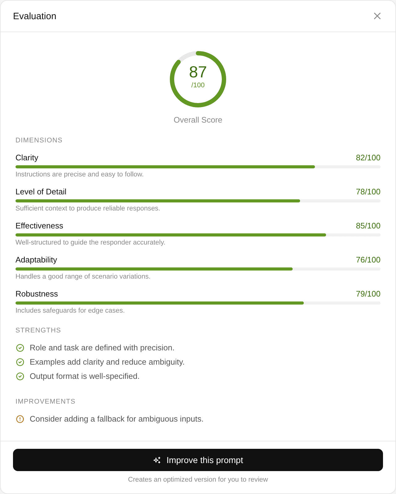 prompt-x — CLEAR evaluation score